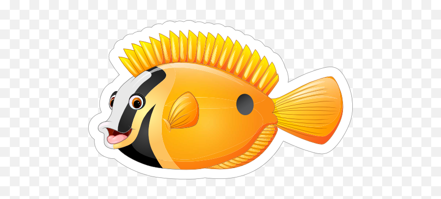 Black And Yellow Fish Sticker - Fish Cartoon Set Emoji,Flying Fish Emoji