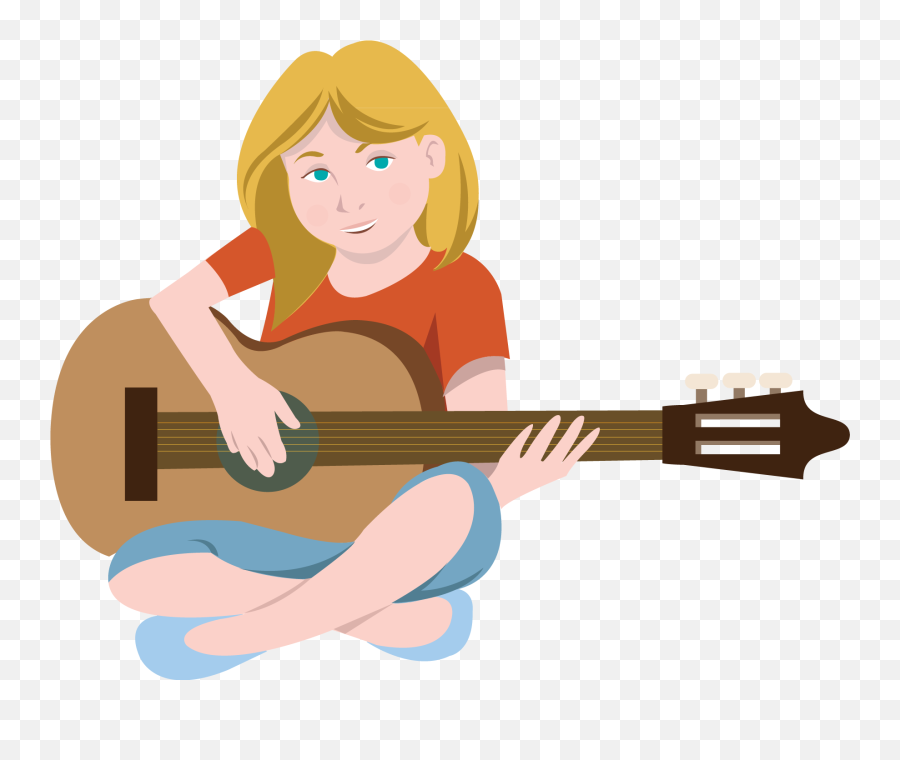 Playing The Guitar Clipart - Clip Art Library Cartoon Playing Guitar Png Emoji,Guitar Player With Emotion Disorder