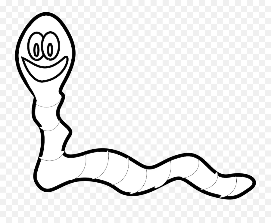 Worm Outline Coloring Pages Worm At Printable Coloring4free - Worm Clip Art Black And White Emoji,Earthwoprm Jim Emoticon