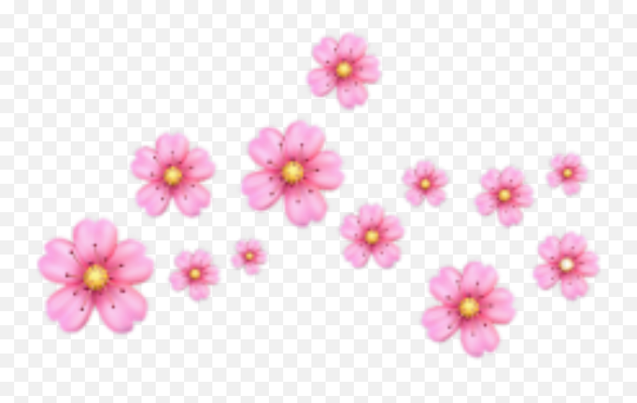 Flowers Pink Emoji Apple Emojis Sticker - Purple Heart Crown Transparent,Pink Flower Emoji
