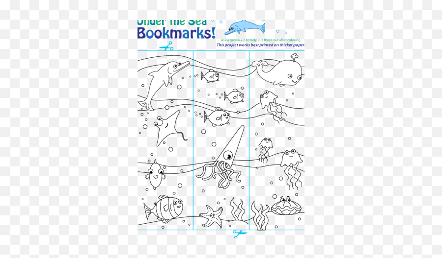 Kindergarten Reading Writing Lesson - Free Printable Ocean Coloring Bookmark Emoji,Ocean Animal Emotions