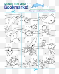 Kindergarten Reading Writing Lesson - Free Printable Ocean Coloring Bookmark Emoji,Ocean Animal Emotions
