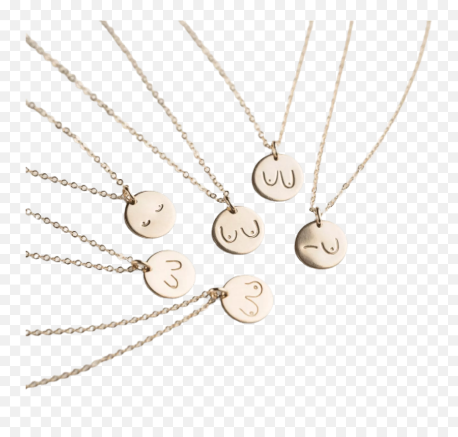 Boobs Necklace Breast Jewelry Awareness Breast Necklace Emoji,Boobs Emoji