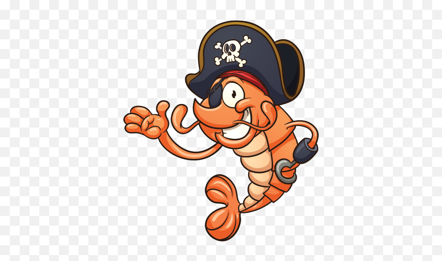 Shrimp Pirate - Animated Shrimp Logo Clipart Full Size Emoji,Brain Fried Emoji