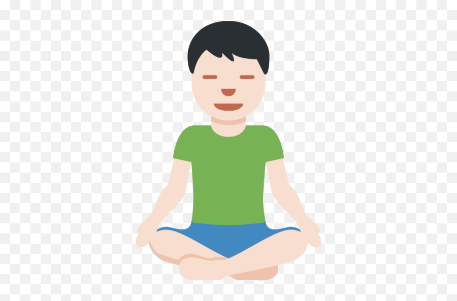 Man In Lotus Position Light Skin Tone Emoji - Download For,Chatbubble Emoji