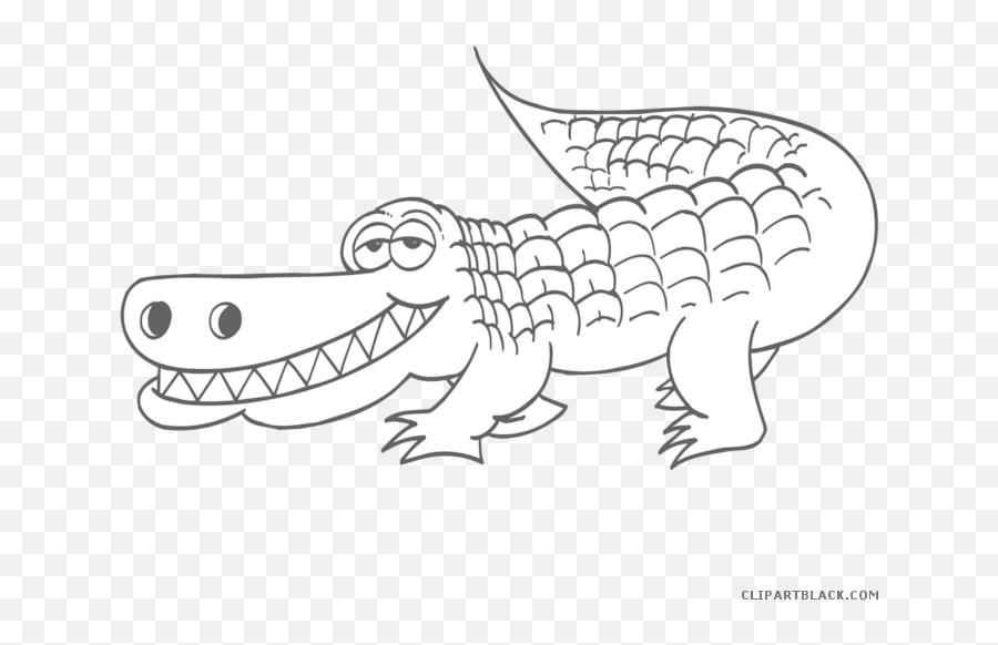 Hippo Clipart Alligator Hippo - Alligator Clipart Black And White Png Emoji,Flag And Alligator Emoji