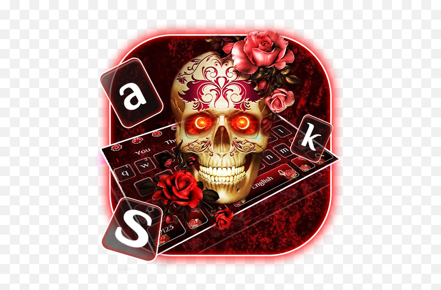 Death Rose Skull Keyboard Theme - Garden Roses Emoji,Death Skull Emoji