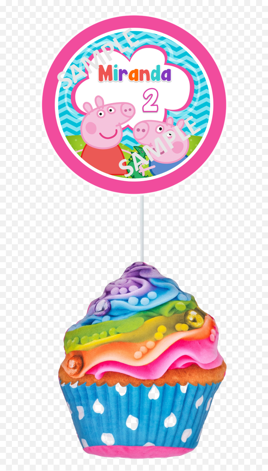 Peppa Pig Cupcake Toppers Rings Set Of - Cupcake Pillow Emoji,Emoji Cupcake Rings