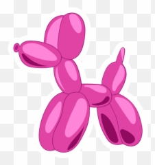 Pink Balloon Dog Sticker - Sticker Mania Emoji,Dog Kiss Emoji