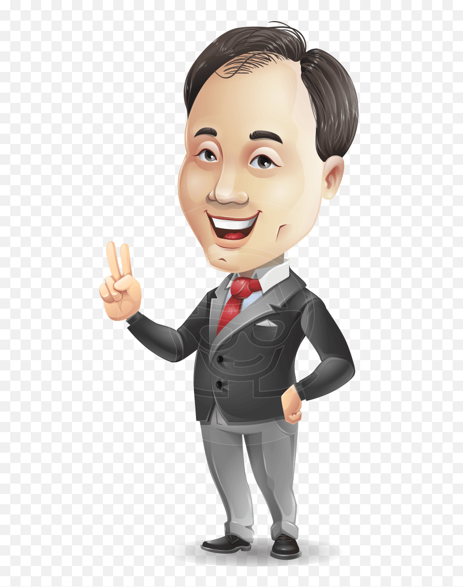 Asian Businessman Cartoon Vector Character Graphicmama - Business Man Cartoon Emoji,Asian Face Emotions