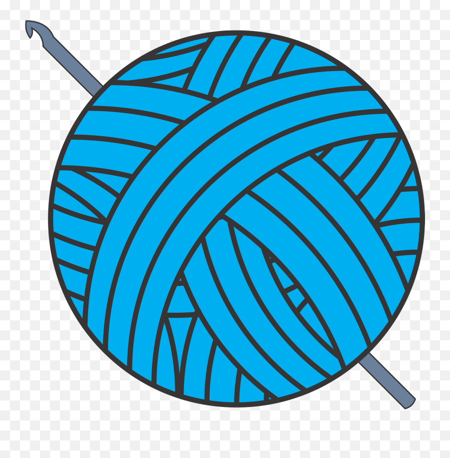 Blue Yarn And Crochet Hook Clipart - Yarn Ball Png Emoji,Hook Emoji