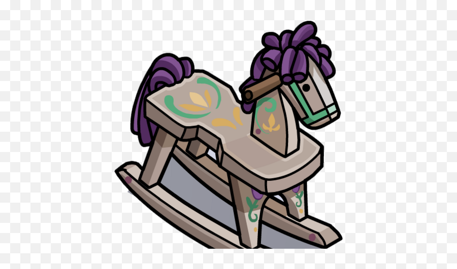 Painted Rocking Horse Club Penguin Wiki Fandom - Horse Harness Emoji,Horse Emojis