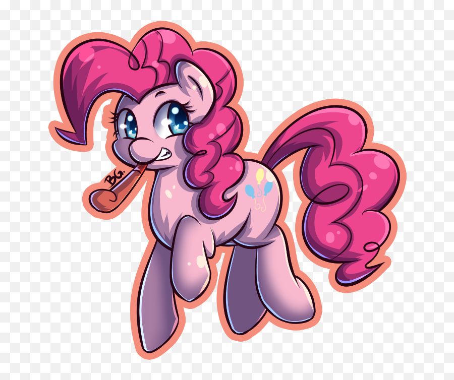 Pinkie Pie With Unicorn Horn - Kuda Poni Pink Kartun Emoji,Honda Horn Emojis