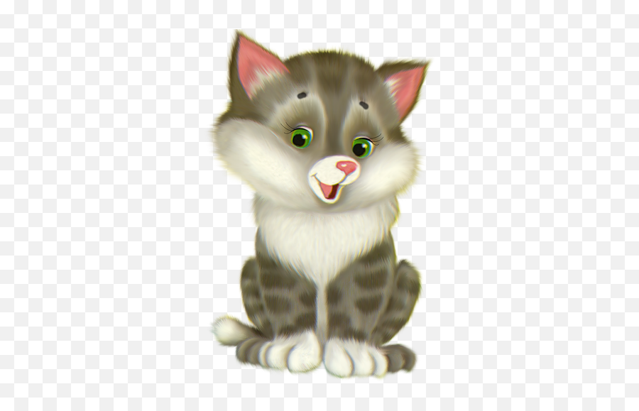 Cute Kitten Cartoon Free Clipart - Clipart Images Of Kitten Emoji,Kitten Emoticons