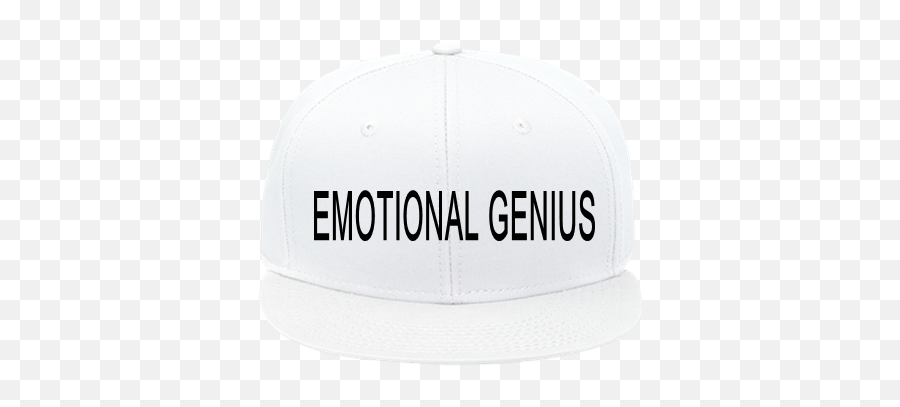 Emotional Genius White Snap Back Flat Bill Hat - Renapred Emoji,Geniuses And Emotions