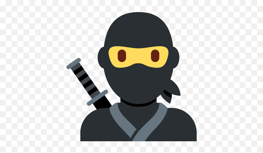 Ninja - Ninja Emoji,Gray Wavy Hair Emoticon
