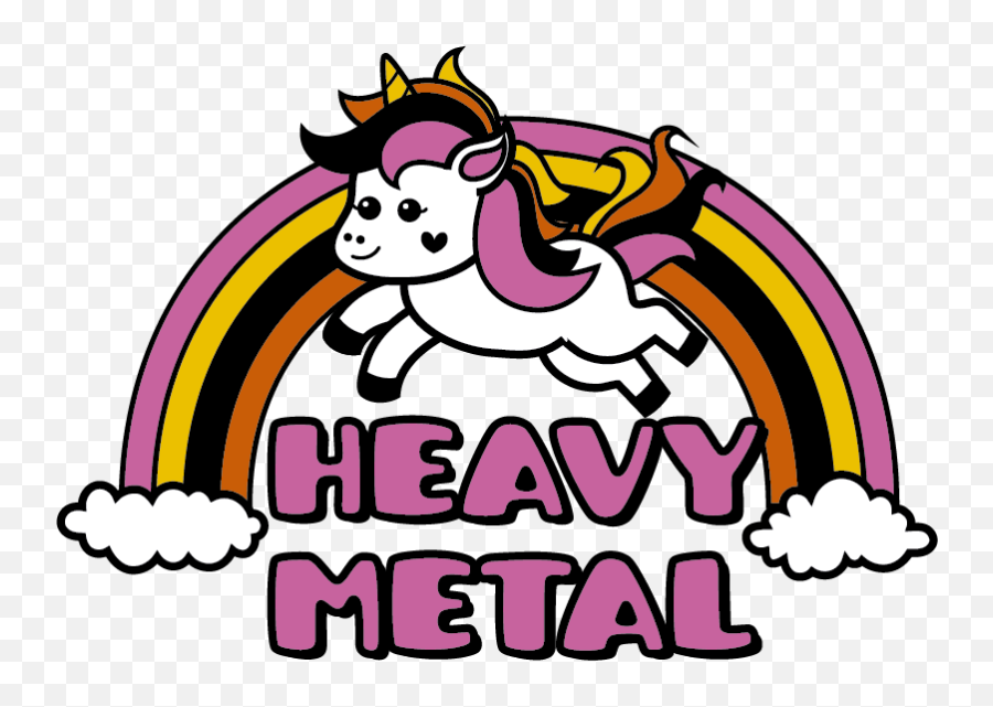 Unicorn Heavy Metal Wall Sticker - Heavy Metal Unicorn Png Emoji,Heavy Meatal Horns Emoticon