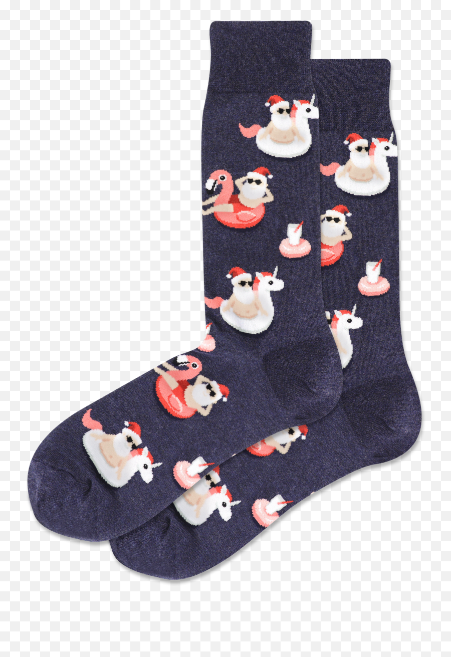 Menu0027s Pool Float Santa Crew Socks U2013 Hotsox Emoji,Santa Cool Emoji