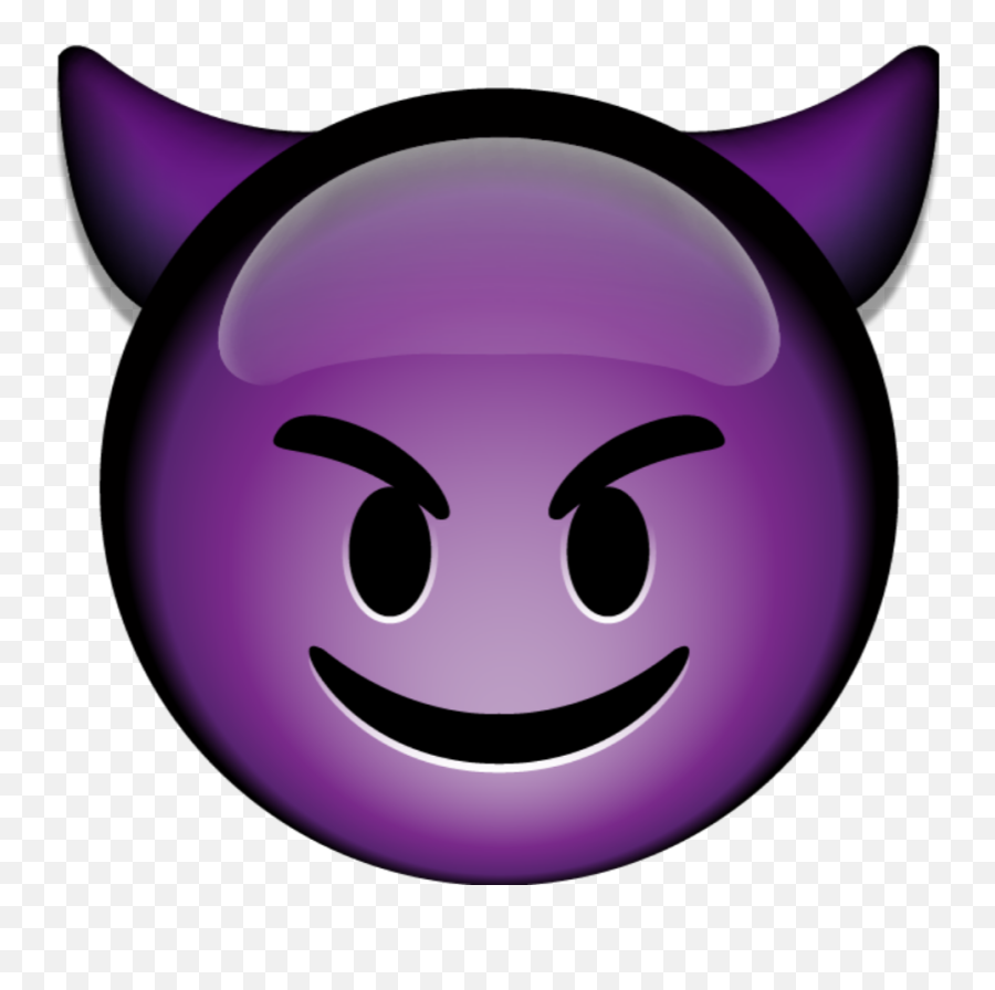 Emoji Diabinho Sorridente Png No - Devil Emoji,:d Emoji