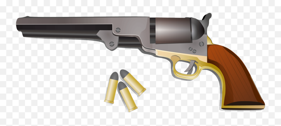 Colt Peacemaker And Shells Clipart - Armas De Proyectil Unico Emoji,Gun Bullet Emoji
