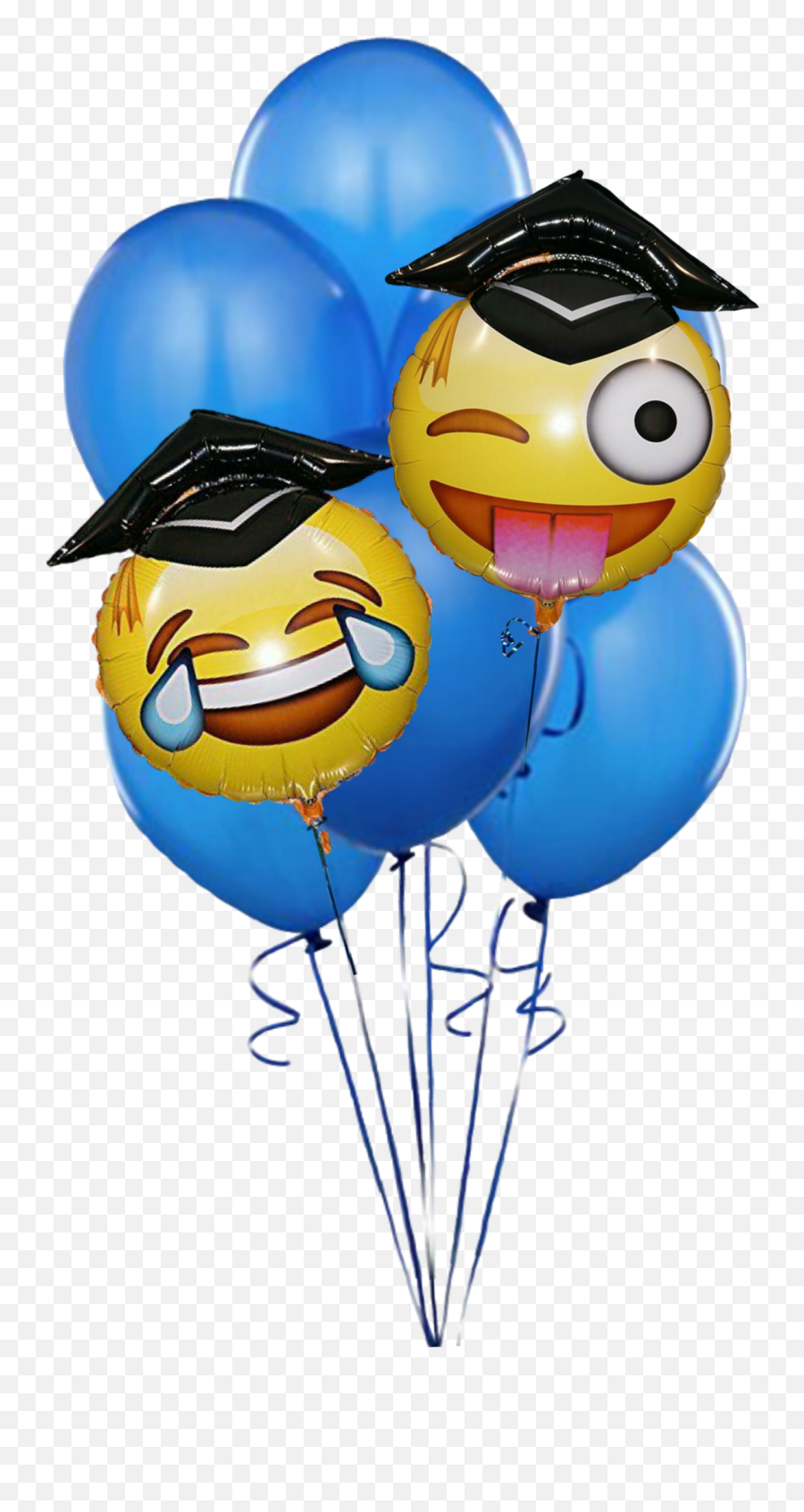 Graduation Graduationhat Grad Sticker - Blue Balloon Emoji,Graduate Emoticon