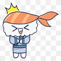 Laughing Kawaii Sushi Boy Cartoon - Kawaii Sushi Cartoon Emoji,Facebook Emoticon Nigiri