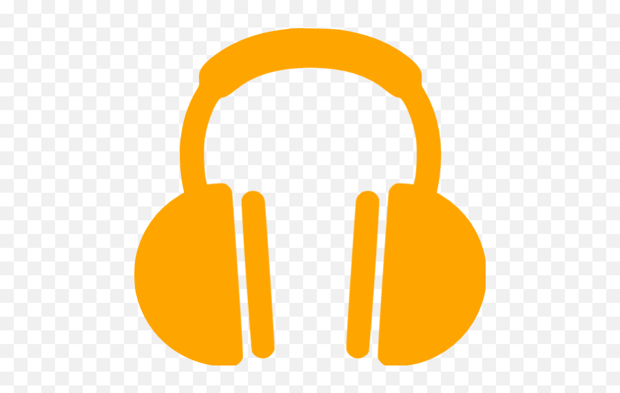 Orange Headphones Icon - Headphones Black Icon Png Emoji,Headphones Text Emoticon