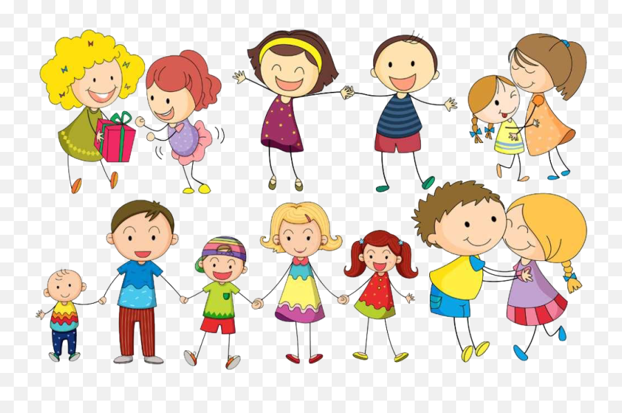 Family Cartoon Png - Family Members Drawing For Kids Emoji,Extended Family Emojis