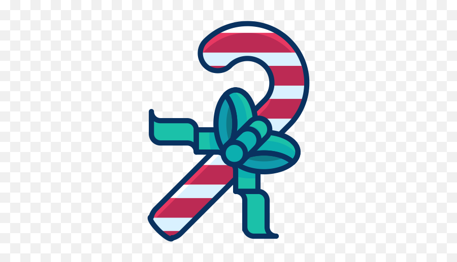 Bow Candy Cane Ribbon Sweets Icon - Free Download Candy Cane Ribbon Png Emoji,Bowing Emoji Text