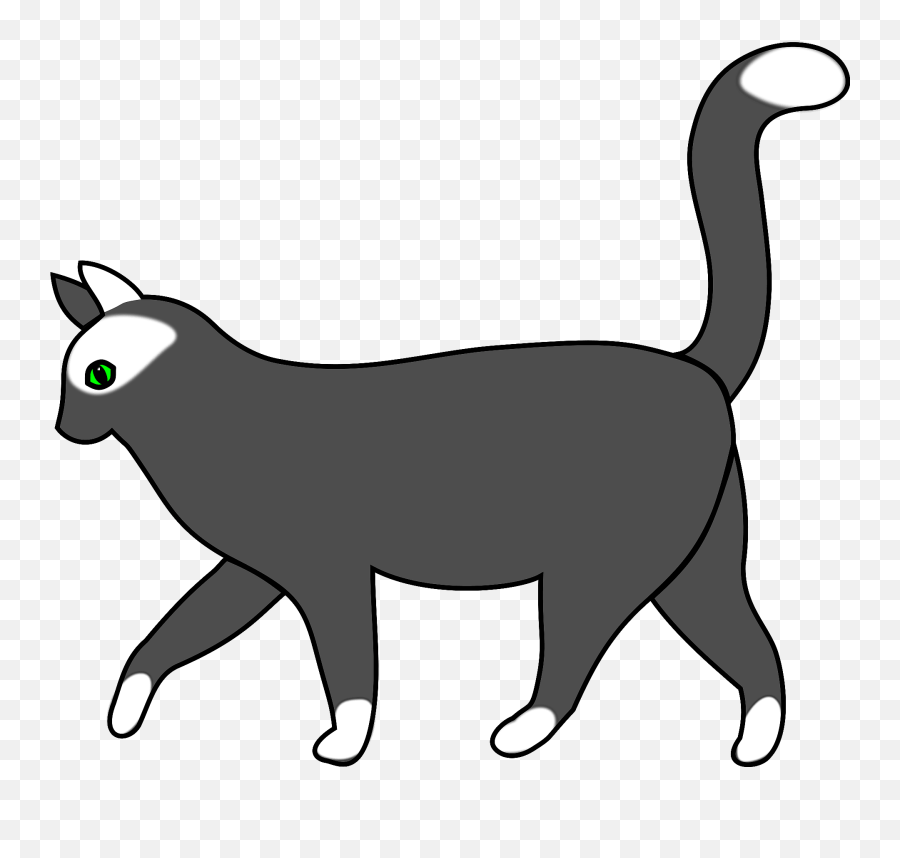 Gray Cat Walking Clipart - Walking Cartoon Cat Png Emoji,Grey Cat Emoji