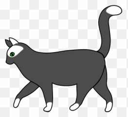 Gray Cat Walking Clipart - Walking Cartoon Cat Png Emoji,Grey Cat Emoji