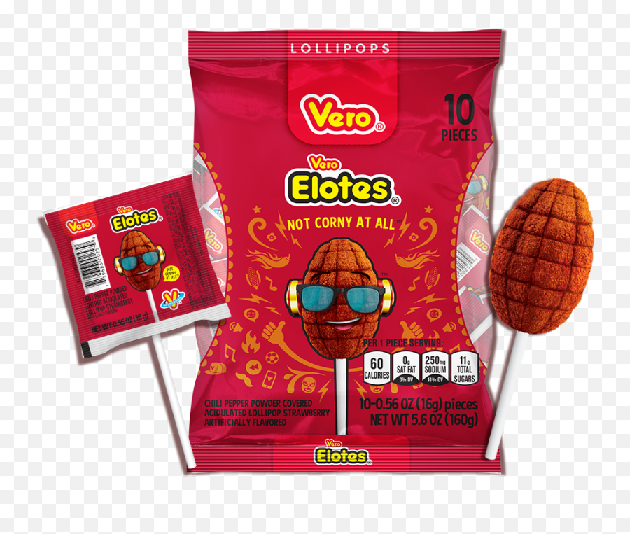 Vero Elotes Strawberry Chili Corn Shaped Lollipops - Elotes Lollipop Emoji,Emotion Lolipop3.0