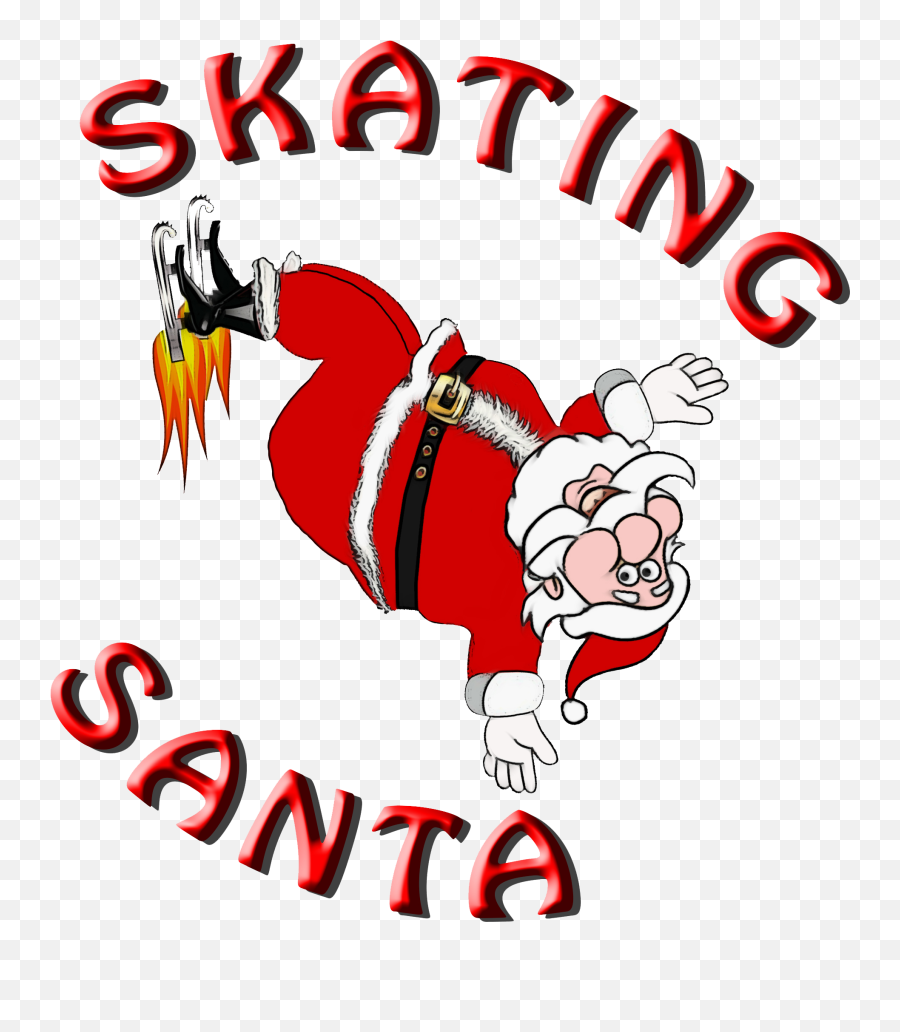 Skating Santa Emoji,Crhistmas Emoticon Text