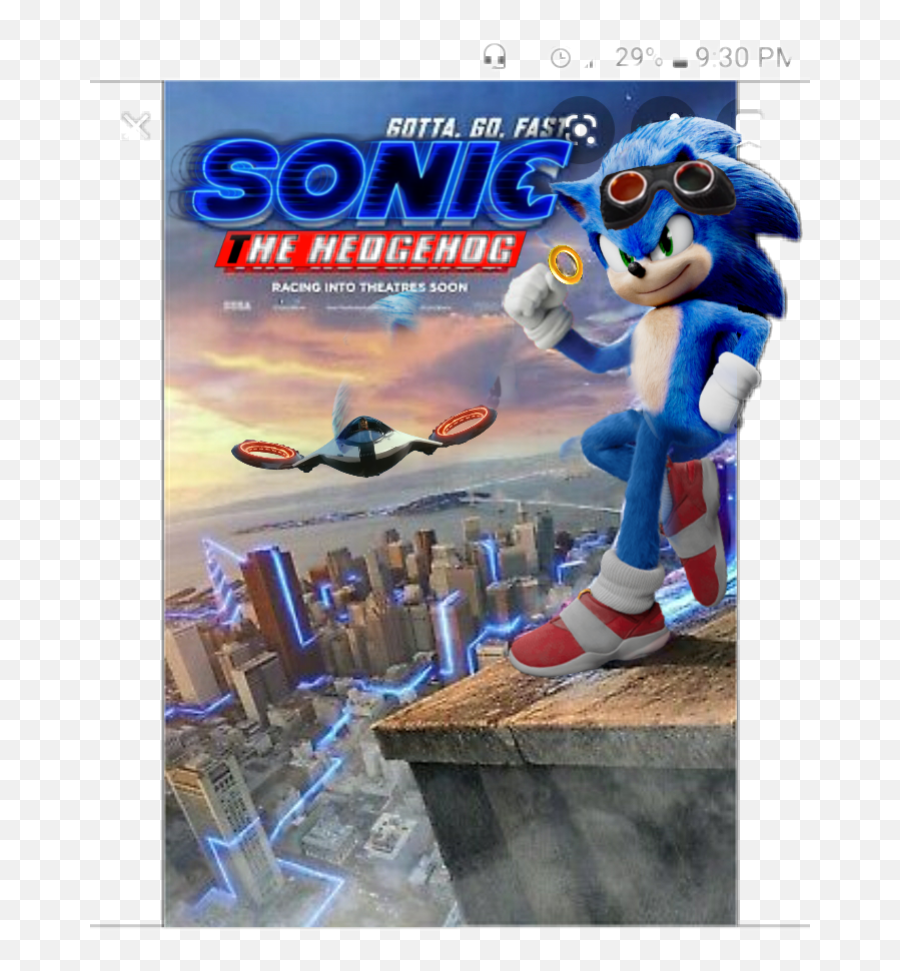 2019 Sonic Movie Poster Fixed Sticker - Sonic The Hedgehog Emoji,The Emoji Movie Poster