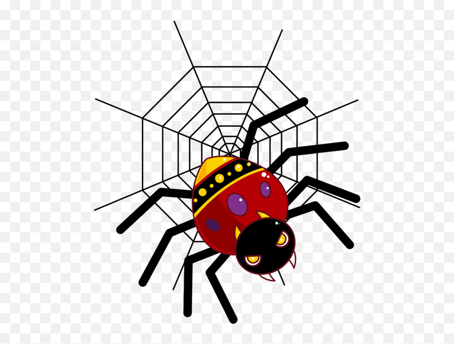 Spider Cartoon Spider Web Point Ladybird For Halloween Emoji,Spiderweb Unicode Emoticon