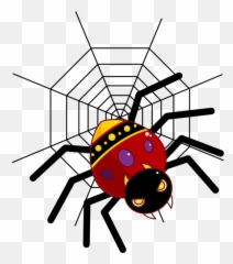 Spider Cartoon Spider Web Point Ladybird For Halloween Emoji,Spiderweb Unicode Emoticon