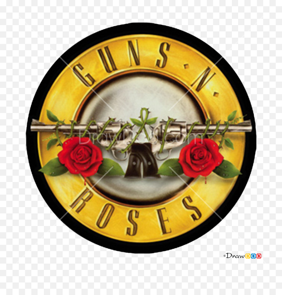 How To Draw Guns N Roses Bands Logos Emoji,Gun Emoji Cute Symbols