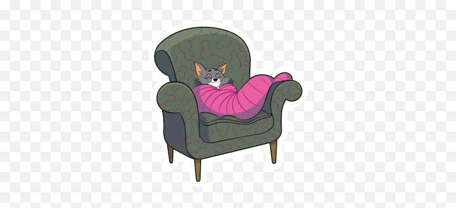 Tom Sleeps In An Armchair Tom And Jerry Cartoon Disney Emoji,Couch Emoji