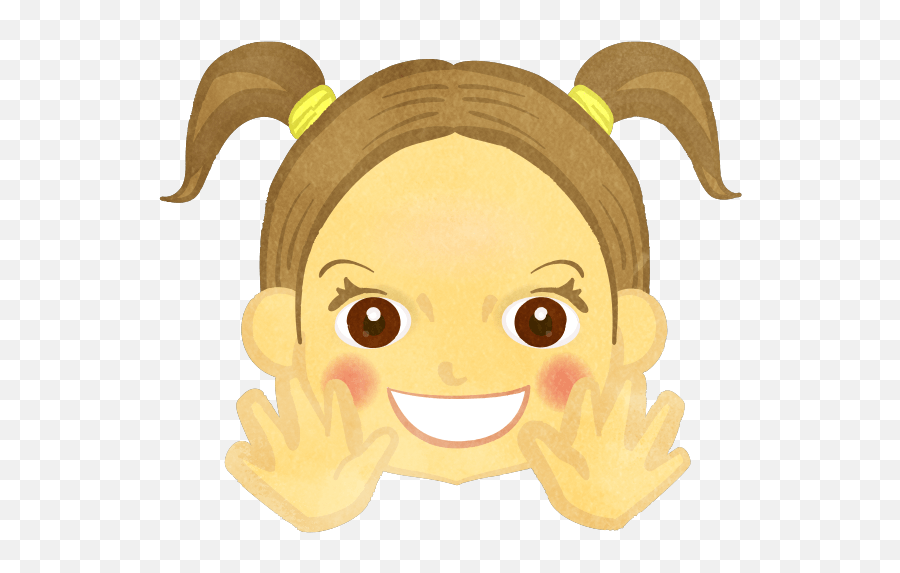 Smiling Twin Tail Girl Waving Her Hand - Cute2u A Free Cute Emoji,Blonde Face Palm Emoji