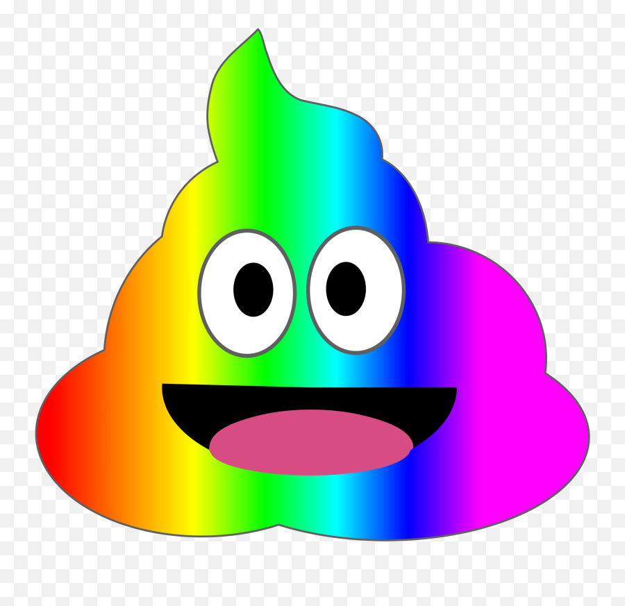 Rainbow Poo - Openclipart Emoji,Dookie Emoji