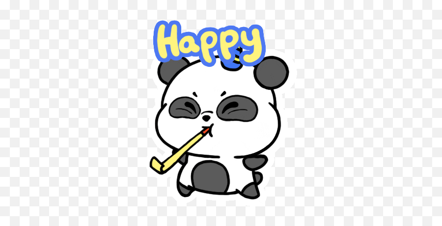 Pin - Happy Birthday Gif Panda Emoji,Ethnic Emojis For Android
