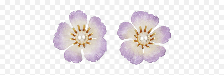 Jennifer Behr Finley Earrings - Lilac Emoji,Purple Rose Emoji
