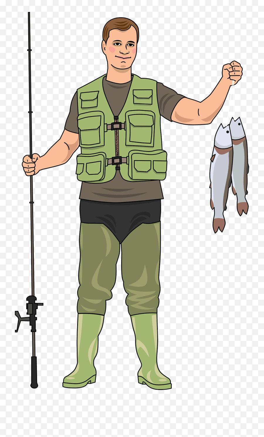 Fisherman Clipart - Bulletproof Vest Emoji,Man Fishing Emoji