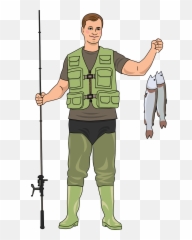 Fisherman Clipart - Bulletproof Vest Emoji,Man Fishing Emoji