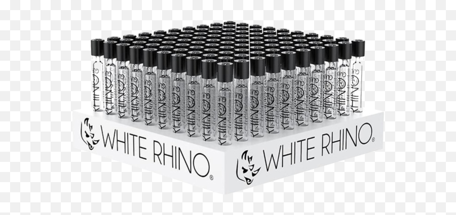 White Rhino Chillum With Silicone Cap - Bulk 100 Pack Horizontal Emoji,Hundred Points Emoji