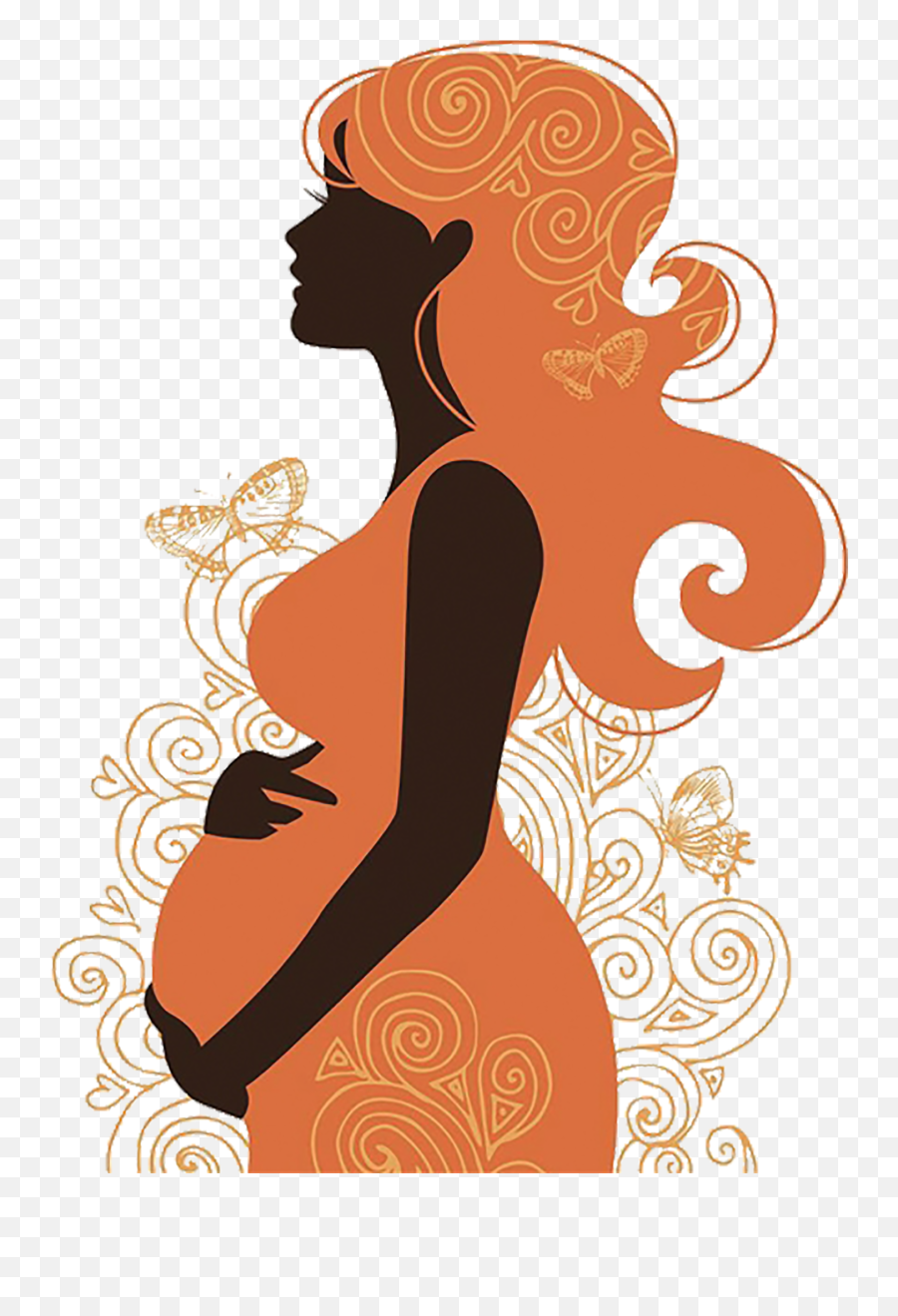 Pregnancy Woman Silhouette Clip Art - Vector Pregnant Women Pregnant Woman Art Png Emoji,Pregnant Girl Emoji