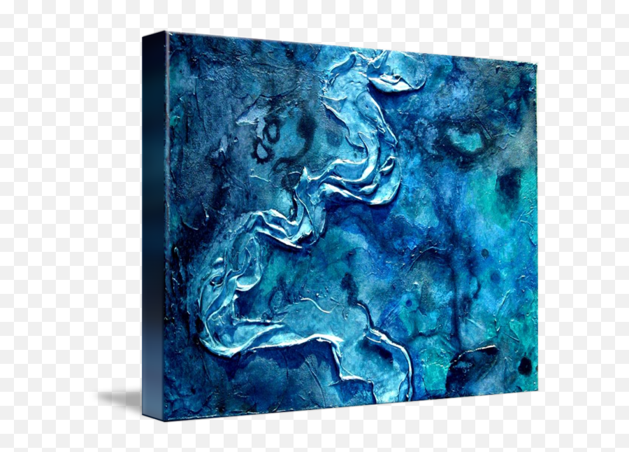 Waterscape By Holly Anderson - Abstract Water Painting Canal Series 1 Emoji,Abstract Human Emotion Painting