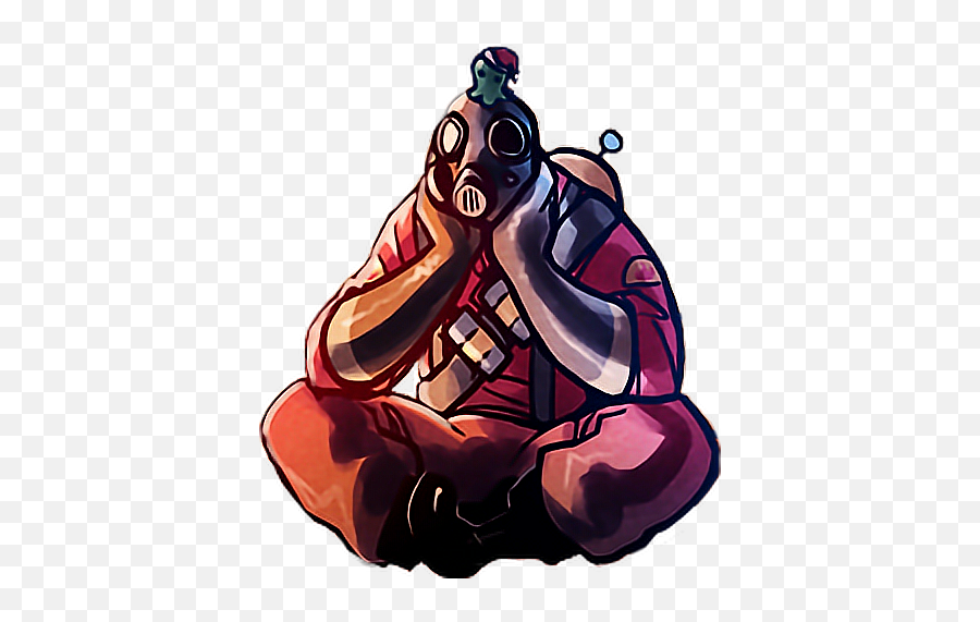 Tf2 Pyro Cosplay Sticker - Pyro Sitting Emoji,How To Add Emoticons On The Pyro In Sfm