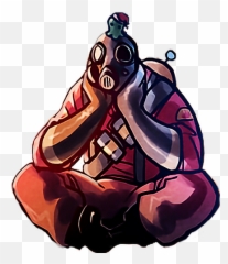 Tf2 Pyro Cosplay Sticker - Pyro Sitting Emoji,How To Add Emoticons On The Pyro In Sfm