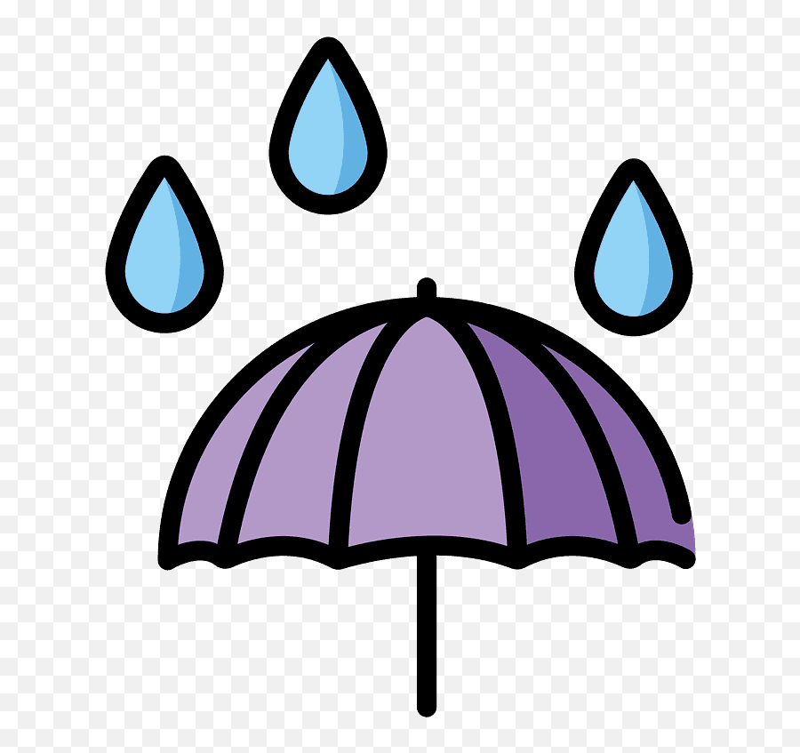 Umbrella With Rain Drops Emoji Clipart - Rain Umbrells Clipart Png,Rain Emojis Iphone